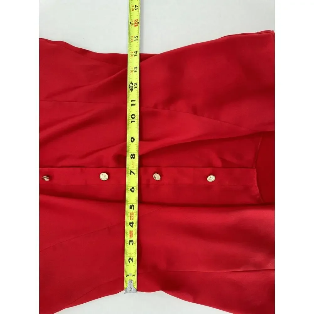 Michael Kors Blouse Size XS Logo Red Career Business Office Flowy​​​ - Picture 13 of 16